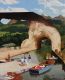 Massimiliano Zaffino, Piccola Caverna Conduce Due Amanti Ad Ammirare L'Insolito Lago, 2020. Olio su tela (125x100 cm)