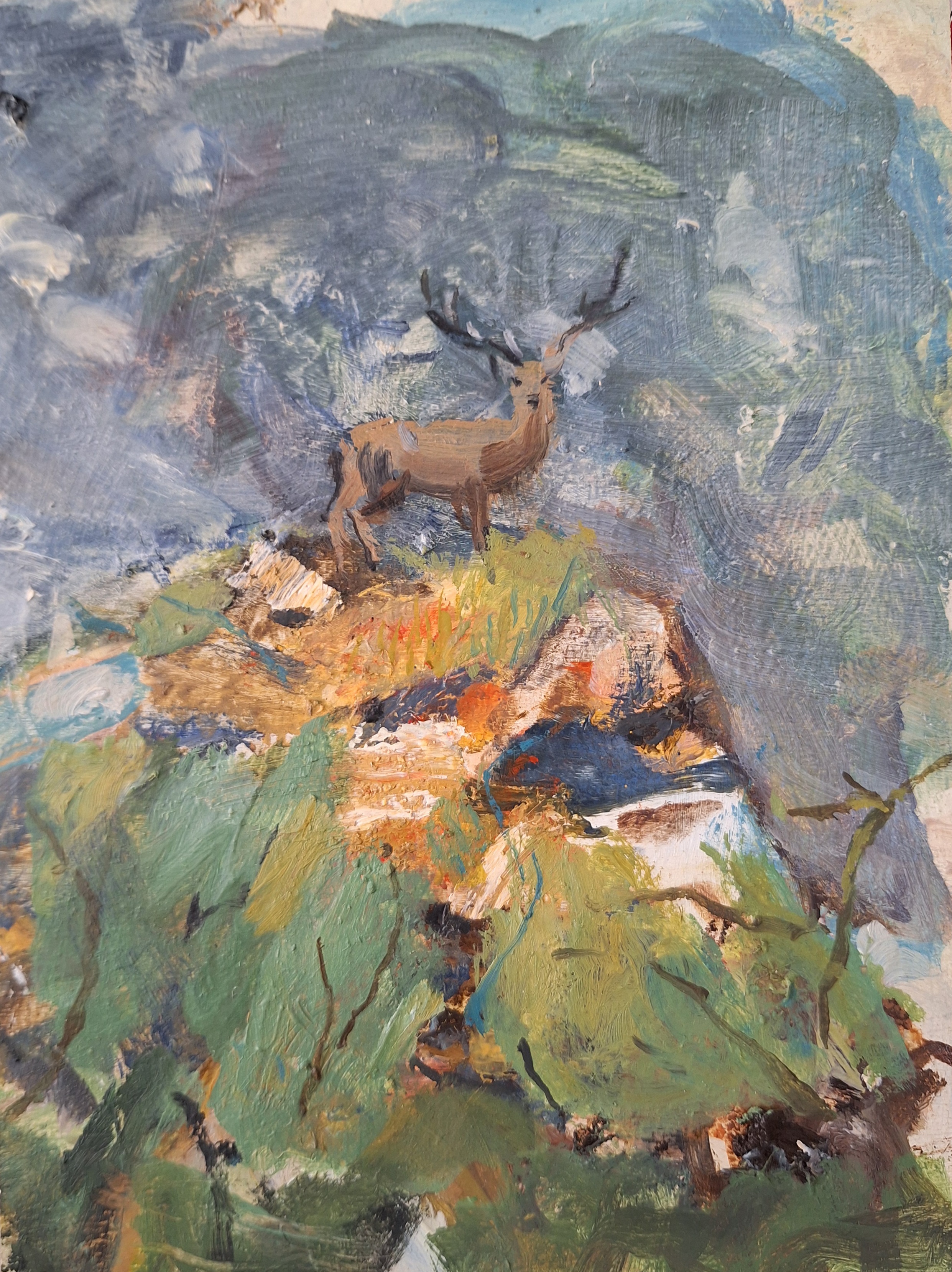 Cose che accadono a ottobre, 2026. Olio su tavola (24x18x2 cm)