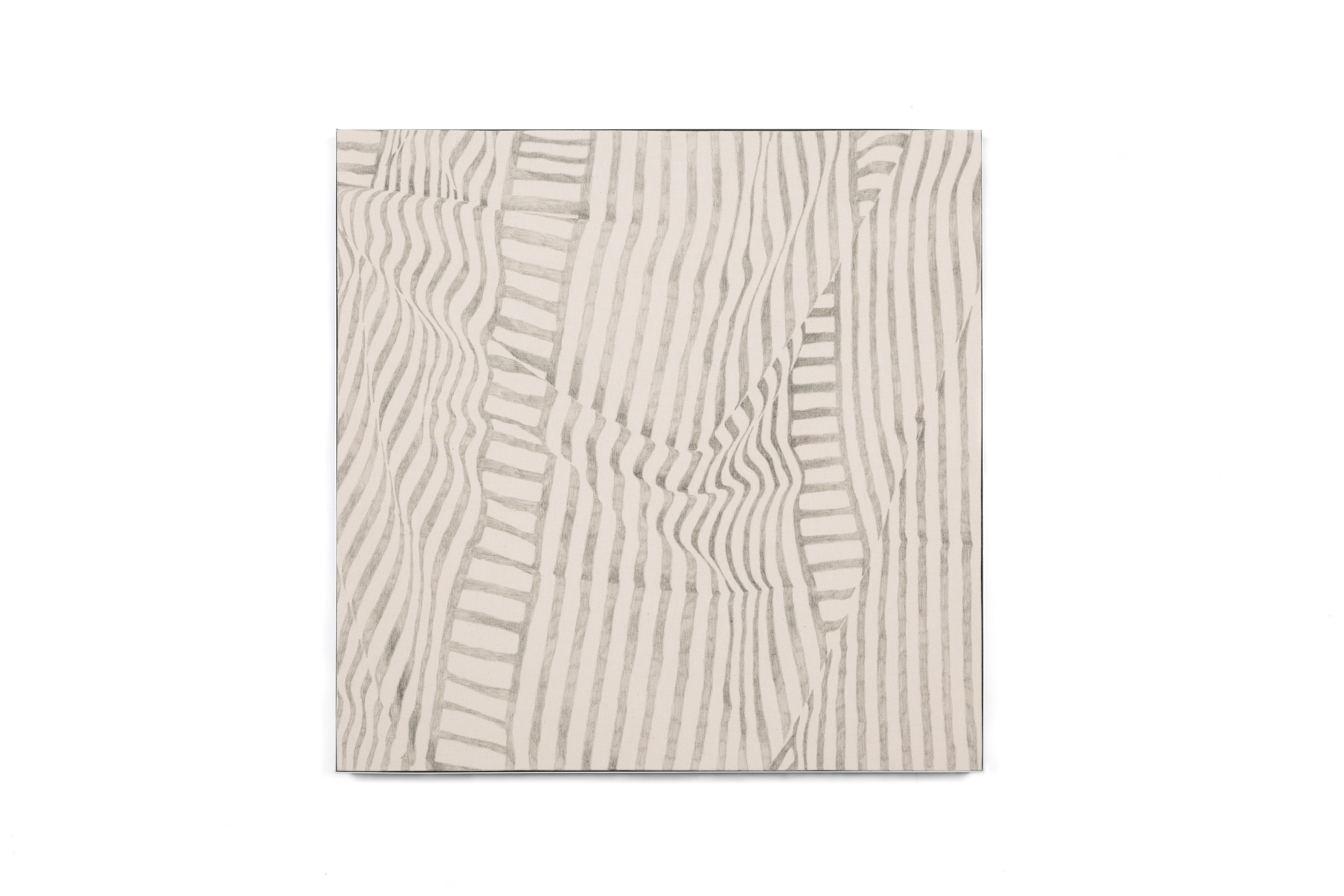 Corpo Tessuto.Bogolan 3,2025. Graffite su legno telato cornice alluminio (60x60 cm)